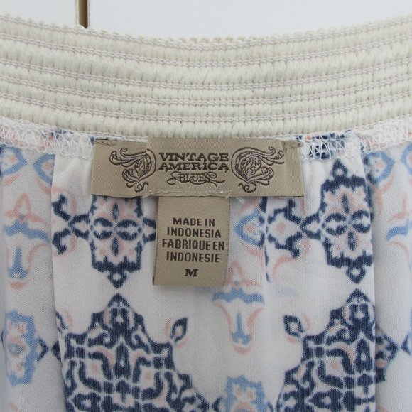 Vintage America Blues Elastic Waist Midi Skirt M/L - Picture 5 of 10